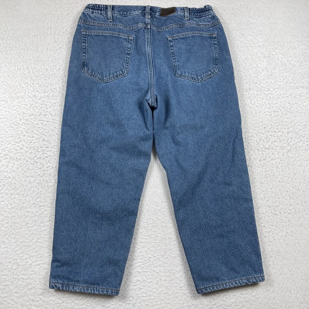 LL Bean‎ Flannel Lined Jeans Mens 37x29 (Fits 34x25) Blue Comfort Waist Casual - Picture 3 of 10